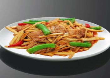 杏鮑菇炒五花肉