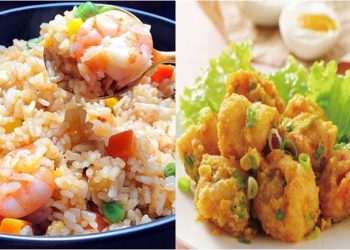 金沙蝦球與金沙炒飯