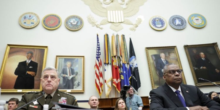 美參謀長聯席會議主席米利將軍於週二在眾議院軍事委員會聽證會上發言（圖片來源：Kevin Dietsch/Getty Images）。