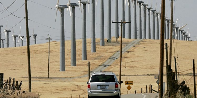 加州的風力發電系統。（Getty Images）