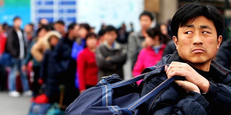北京的一名勞工。（Getty Images）
