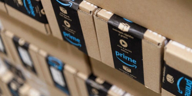 亞馬遜prime商品盒包裝。（Getty Images）