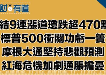 終結9連漲 道瓊跌超470點！30成分股全跌～/標普500成股19漲其餘全跌/11月美國二手房回溫/12月消費者信心指數強勁/摩根大通堅持悲觀預測：明年美股跌12%？