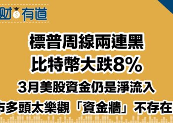標普周線兩連黑/比特幣大跌8%/3月美股資金仍是淨流入/股市多頭太樂觀「資金牆」不存在？！