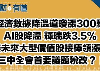 經濟數據降溫道瓊漲300點/AI股降溫 NVIDIA跌3.5%/美未來大型價值股接棒領漲？/三中全會首要議題稅改？！