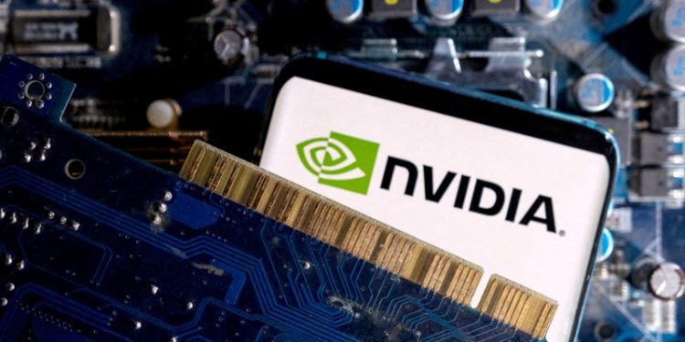Nvidia芯片示意圖。（REUTERS）