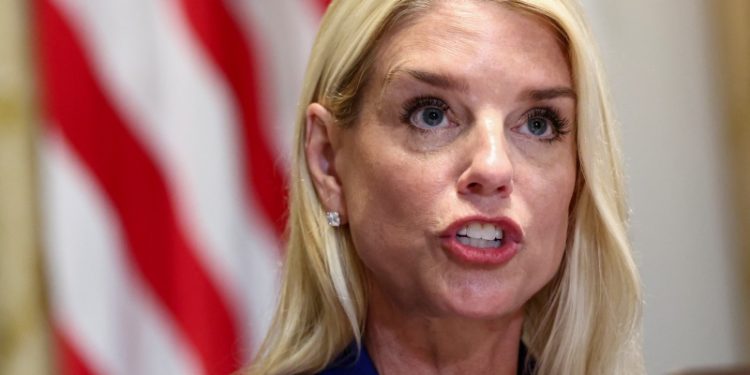 美國司法部長Pam Bondi。(REUTERS)