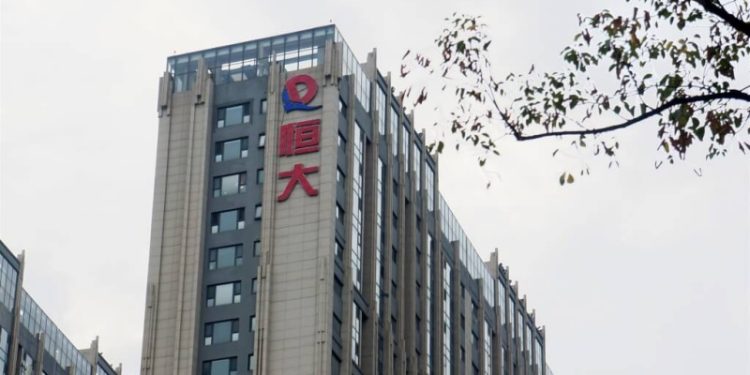 恆大集團在南京的樓房。（中央社）