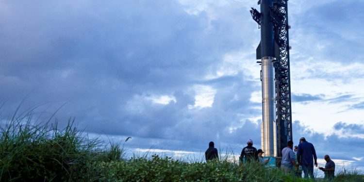 億萬富豪馬斯克SpaceX火箭發射台。（REUTERS）