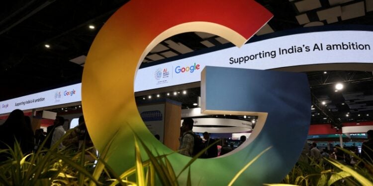 一面Google招牌。（REUTERS）
