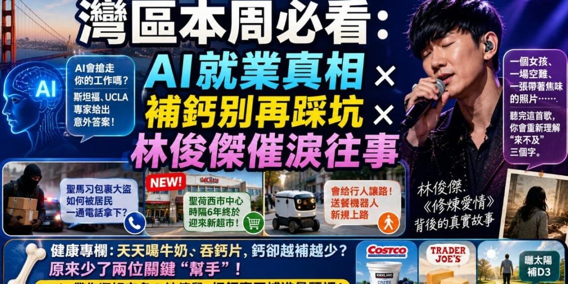 灣區本週必看：AI就業真相 × 補鈣別再踩坑 × 林俊傑催淚往事
